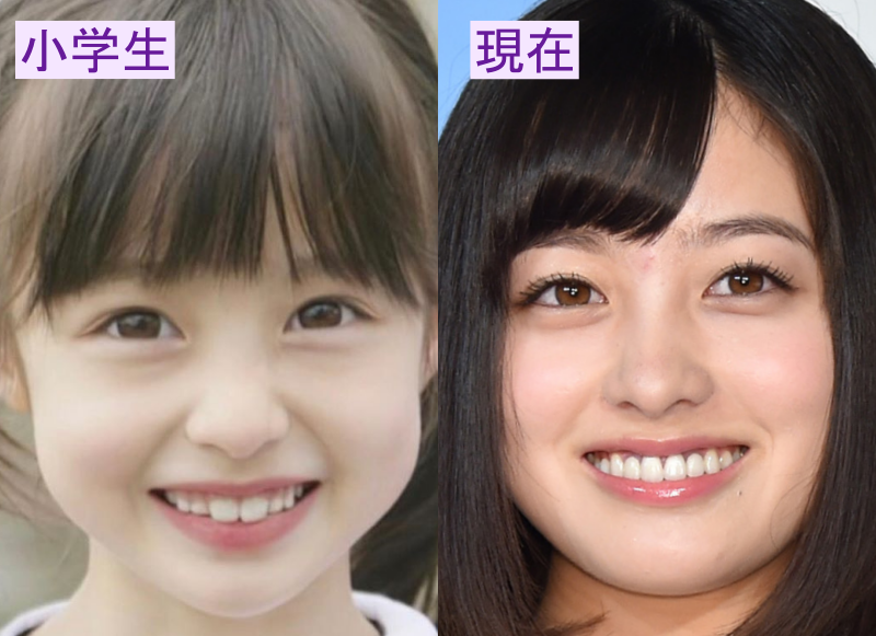 橋本環奈の今と昔の目の比較画像