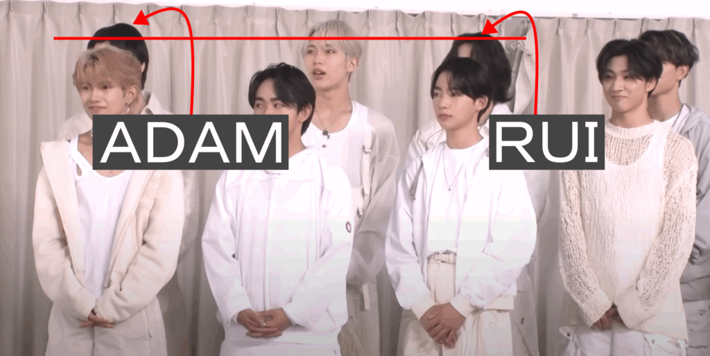 RUIとADAMの身長差の画像