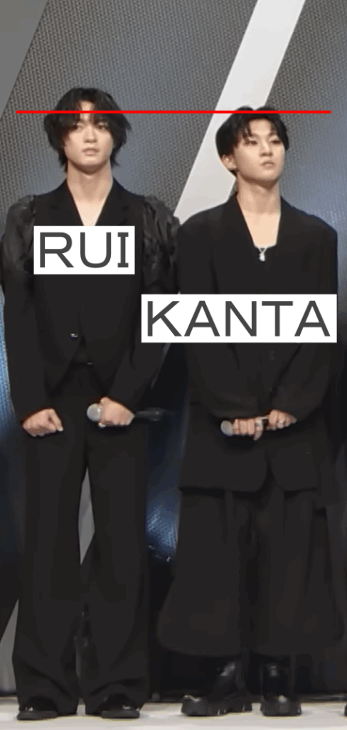 RUIとKANTAの身長差の画像