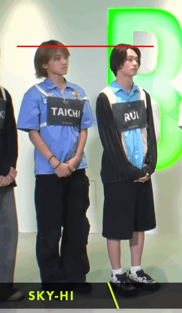 RUIとTAICHIの身長比較画像