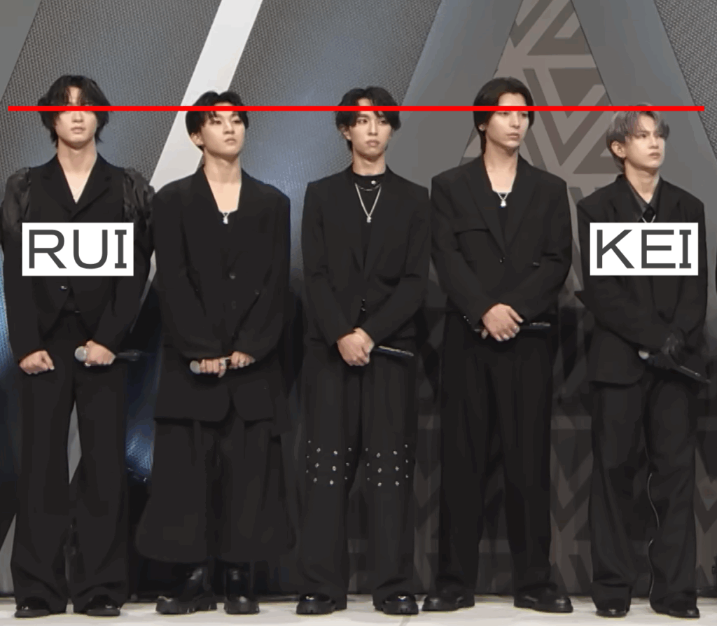 RUIとKEIの身長差の画像